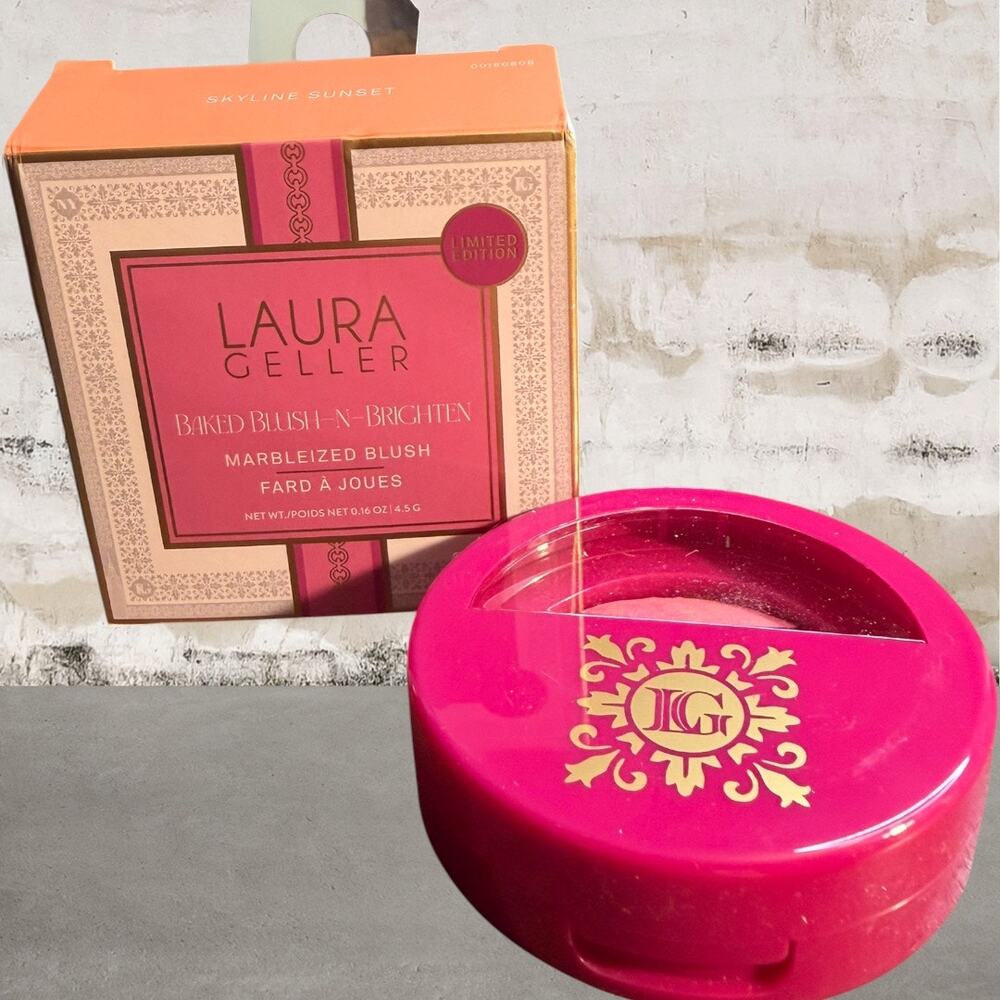 Laura Geller $32 Baked Blush-n-Brighten Marbleized Blush Skyline Sunset NIB